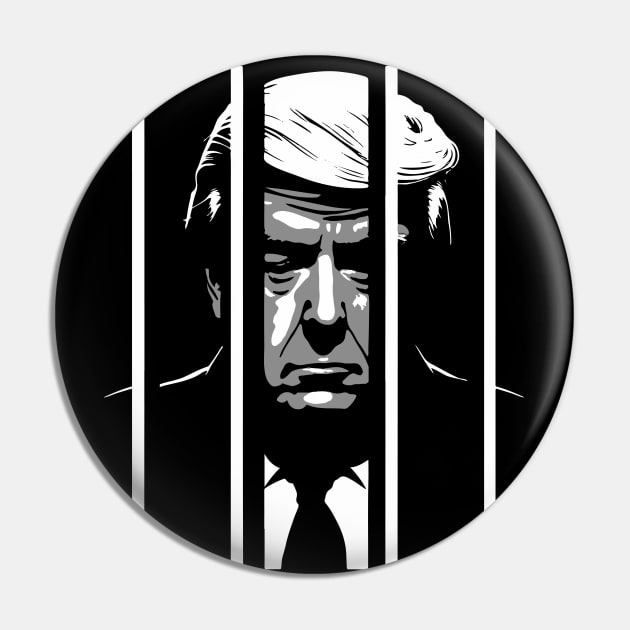 Trump Behind Bars Pin by tommartinart