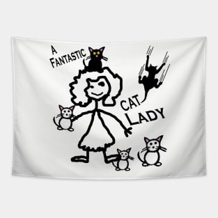 Fantastic Cat Lady Tapestry