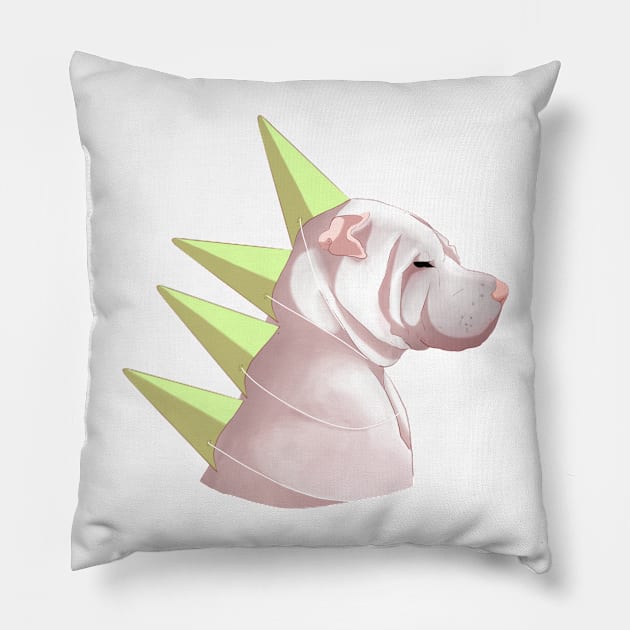 Dino Dog Pillow by kelseydjpaint