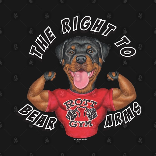 Cute awesome Rottie Rottweiler with Muscles by Danny Gordon Art