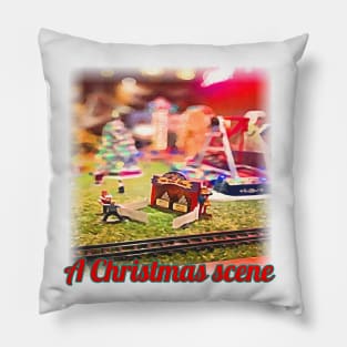 merry christmas, A CHRISMAS SCENE Pillow