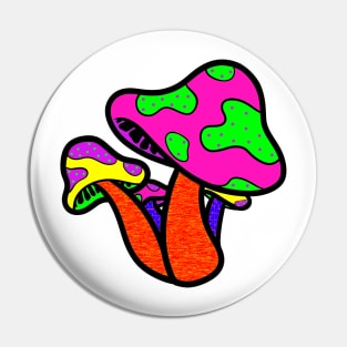 Vibrant Mushroom Pin