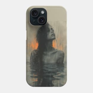 lady in water, abstract oil painting Phone Case