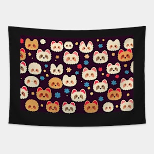 Pattern of Kawaii Shi Tzu Tapestry