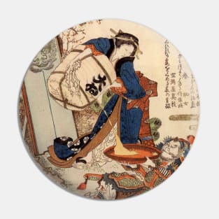 The Strong Oi Pouring Sake by Katsushika Hokusai Pin