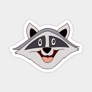 Raccoon funny head, cute animal t shirt, Happy Raccoon face Magnet