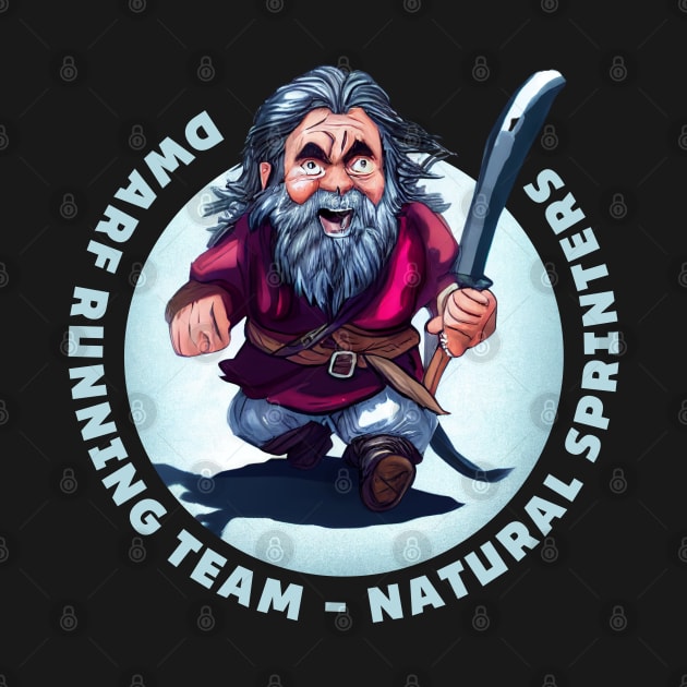 Dwarf Running Team - Natural Sprinters II - Dark - Fantasy Funny Running by Fenay-Designs