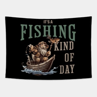 It's a Fishing Kind of Day Boat Tapestry