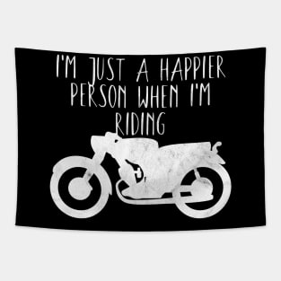 Motorcycle happier person riding Tapestry