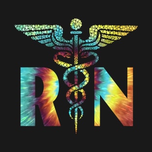 Lovely RN Registered Nurse Tie Dye T-Shirt