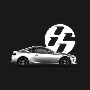 GT86 Body White on Black T-Shirt