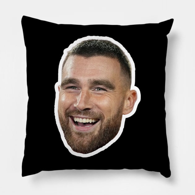 TRAVIS KELCE Floating Head | Smiling Travis / Taylor Swift's Boyfriend Pillow by blueduckstuff