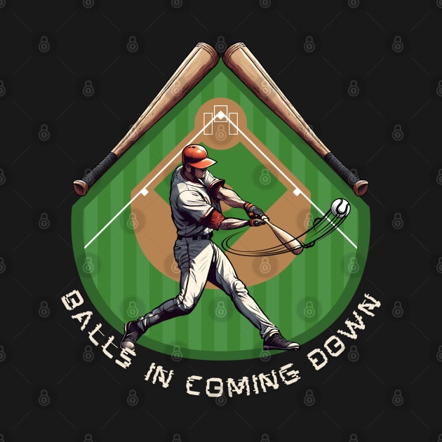 baseball touchdown - baseball balls in coming down by "Artistic Apparel Hub"