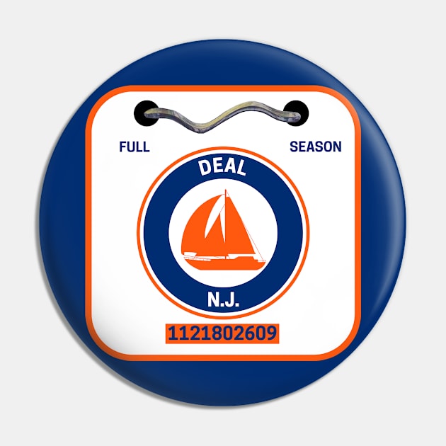 Deal New Jersey Beach Badge Pin by fearcity