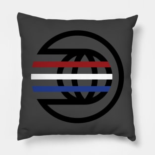 Red White and Blue Spaceship Earth Logo Pillow