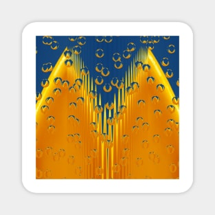 MUCH NEEDED RAİN. Abstract futuristic symmetrical design in vivid yellow and bright blue Magnet