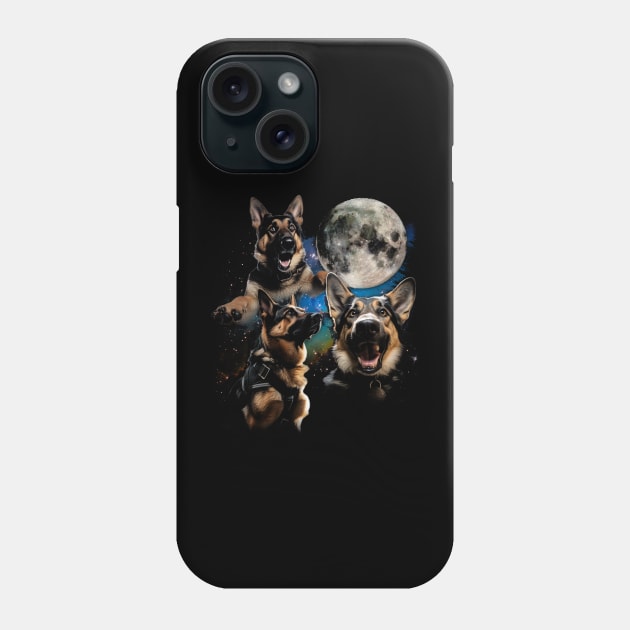 German Shepherd Dog Moon Stylish Tee for Canine Charm Admirers Phone Case by Kleurplaten kind