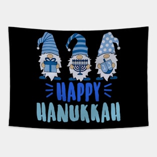 Happy Hanukkah Gnome Menorah Dreidel Tapestry