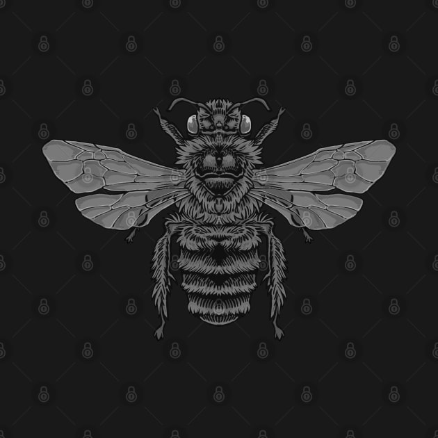 Bumble Bee B&W by Crude Casey