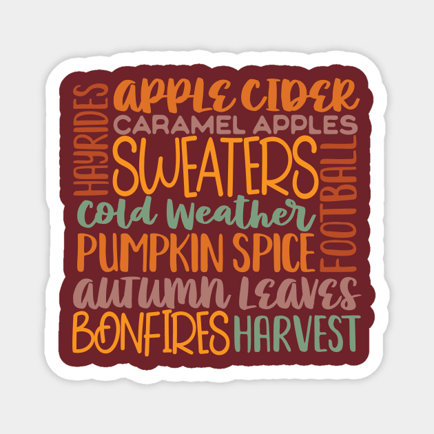 Fall descriptive words Magnet by The Crazy Daisy Lady