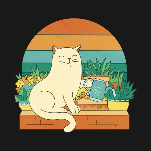 Cute cat watering plants by Picasso_design1995