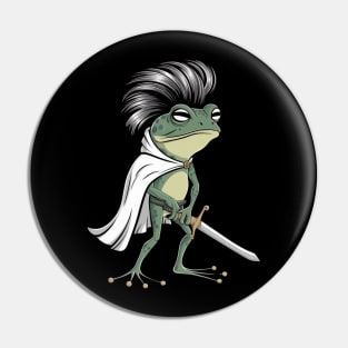 A stylized frog with an eye-catching hairstyle Pin