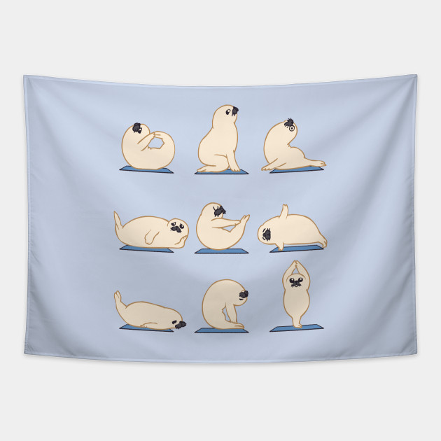 Baby Seal Yoga Baby Seal Tapestry Teepublic