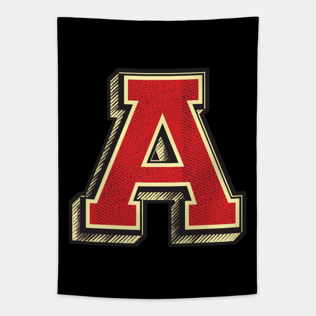Alphabet Letter A Vintage Retro Style For Baby Names Gifts Letter Tapisserie Teepublic De