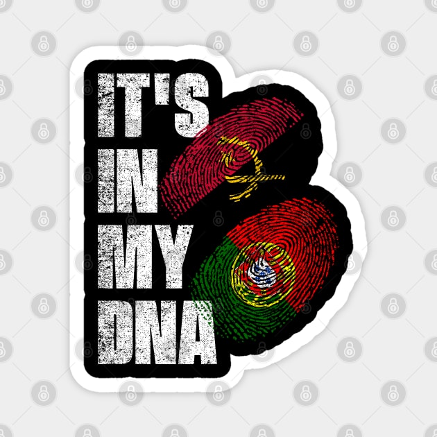 Angolan And Portuguese Mix DNA Flag Heritage Magnet by simonStufios