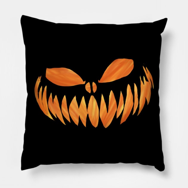 Evil Pumpkin Pillow by TheWhiteBullDesigns
