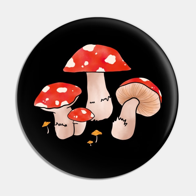 Red Mushroom Forest Cottage Fairy Aesthetic Pin by Trippycollage