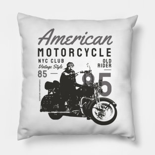 NYC Club Vintage Motorcycle Tee | Urban Biker Pillow