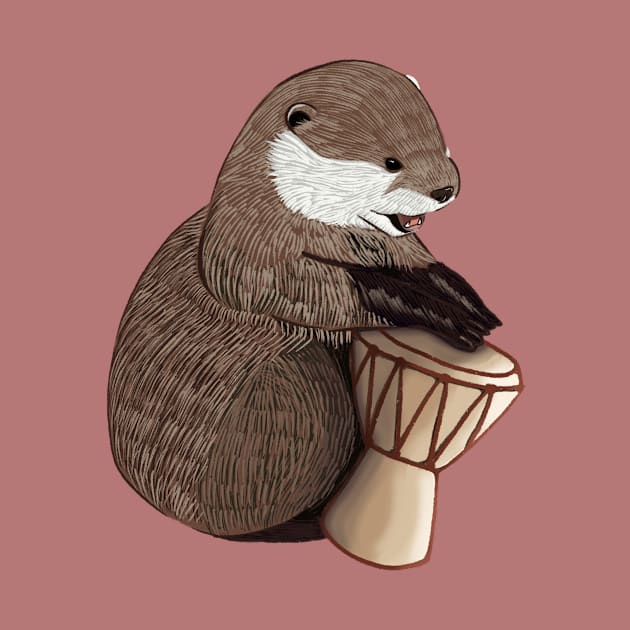 Otter plays the djemba by Zjuka_draw