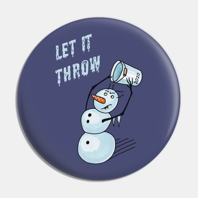 Angry Snowman Funny Pun Pin by okpinsArtDesign