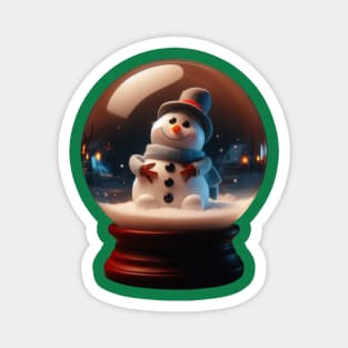 cute snowman inside a sphere glass for christmas Magnet
