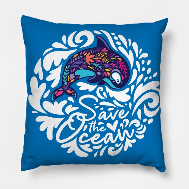 Save the Ocean Pillow by PenguinHouse