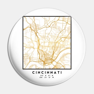 CINCINNATI OHIO CITY STREET MAP ART Pin