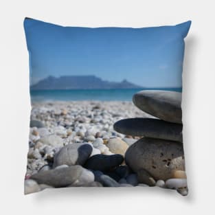 Blouberg Beach Table Mountain Stacked Rocks Pillow