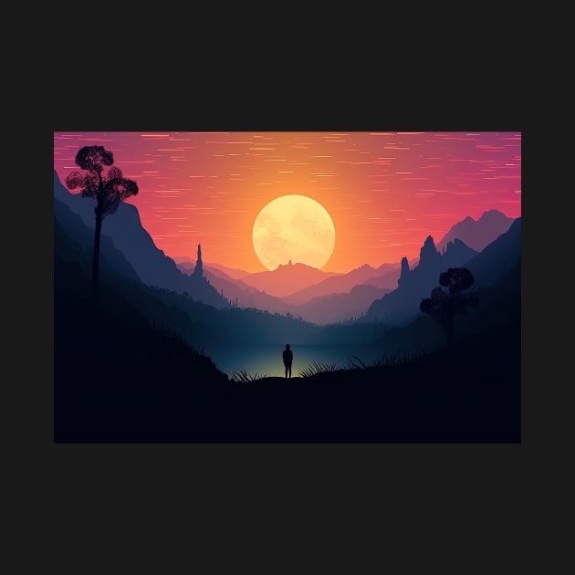 Sunset Adventure Mountain Landscape by JensenArtCo