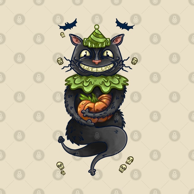 Halloween Cat in Hat by NevermindOnArt