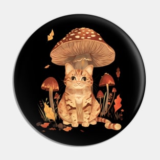 Cottagecore Aesthetic Cat Flowers Pin