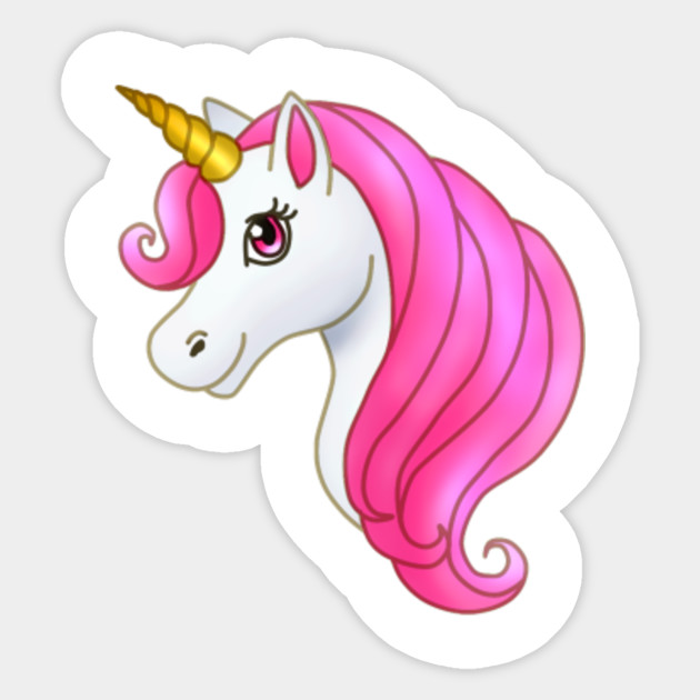 Cute Kawaii Unicorn With Pink Mane Cute Unicorn Sticker