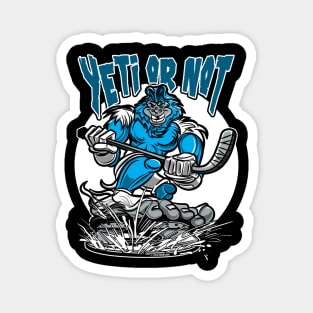 Yeti or Not Hockey Player Mascot Magnet