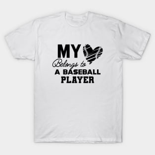 Baseball Mom Shirt, My Heart Belongs To A Baseball Player T-Shirt