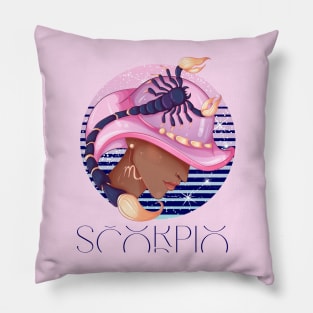 Scorpio Zodiac Sign | Circle Beautiful Girl Pillow