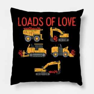 Kids Valentines Day Construction Loads Of Love Truck Toddler Boys Pillow