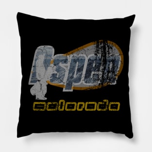 Aspen Colorado heavily distressed design logo Pillow