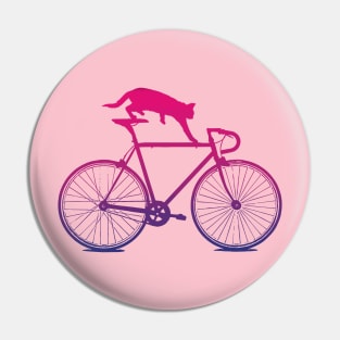 Pink fade cat bike Pin