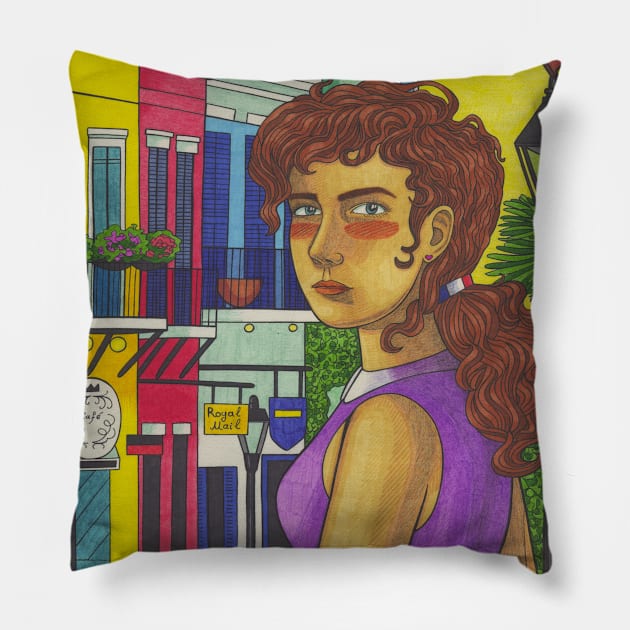 Sunny Day in New Orleans Pillow by CloverSwine