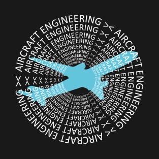 Aircraft engineering text aerospace engineer logo T-Shirt